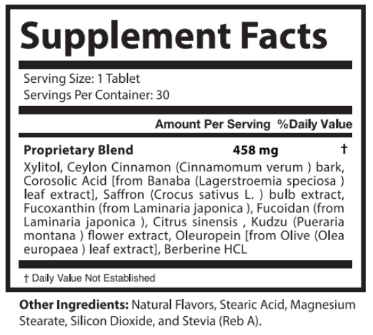 Gut Glucose Supplement Fact