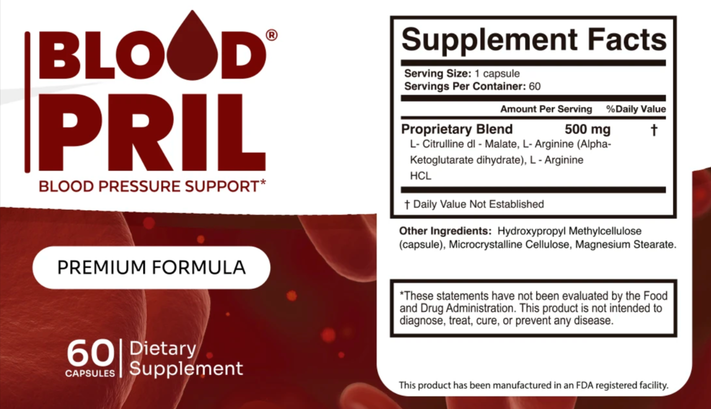 BloodPril Supplement Facts